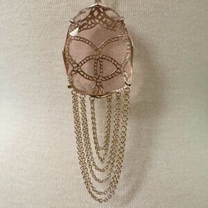 VTG Kendra Scott Adele Draped Gold Plated Peach Stone Long Necklace